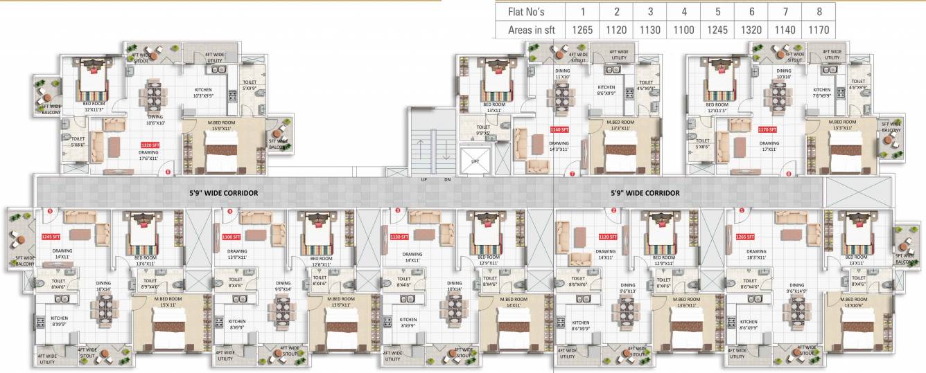 daffodils Images for Cluster Plan of Saroj Daffodils