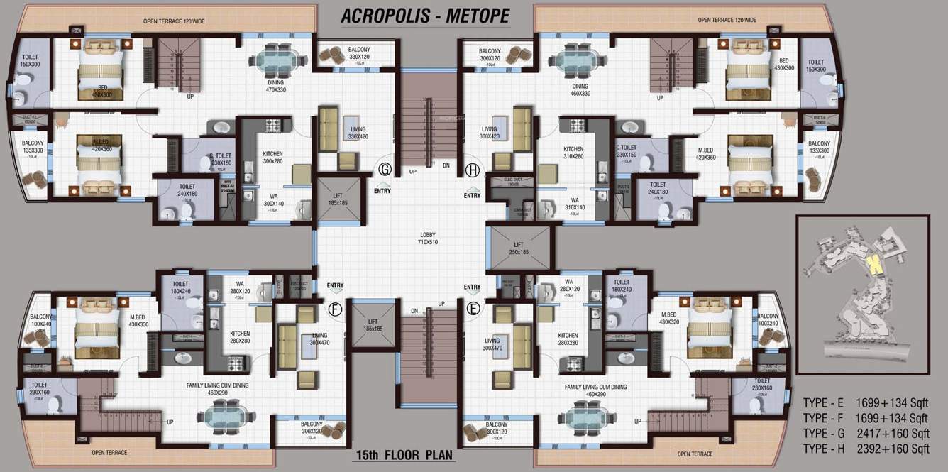  acropolis Pilaster Cluster Plan