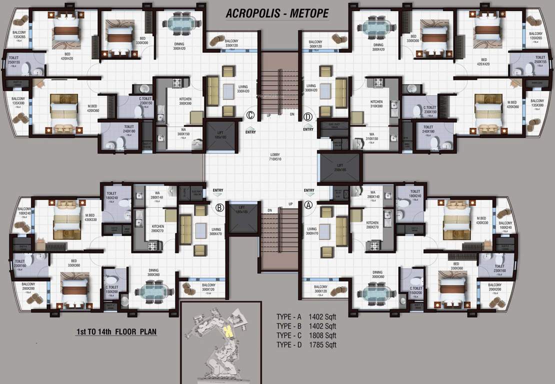  acropolis Pilaster Cluster Plan
