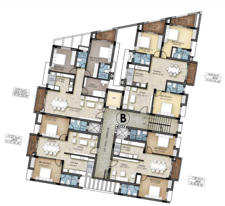  meridian Block 2 Cluster Plan For Typical Floor Plan