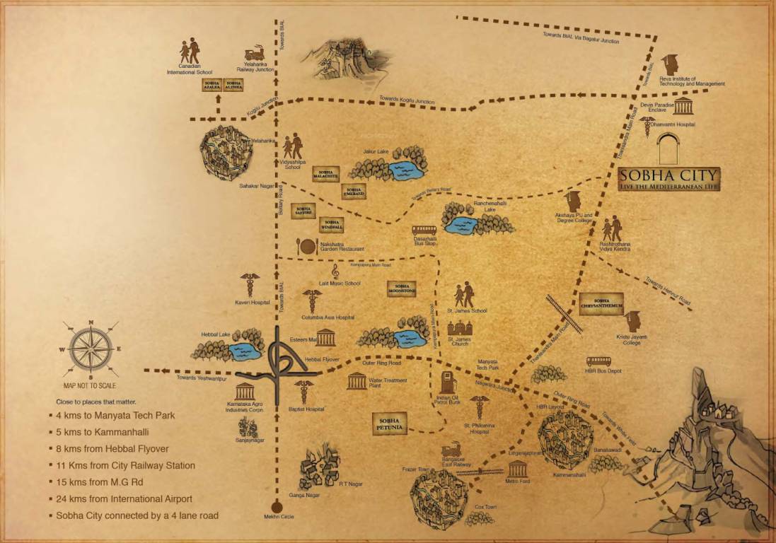  sobha city Location Plan