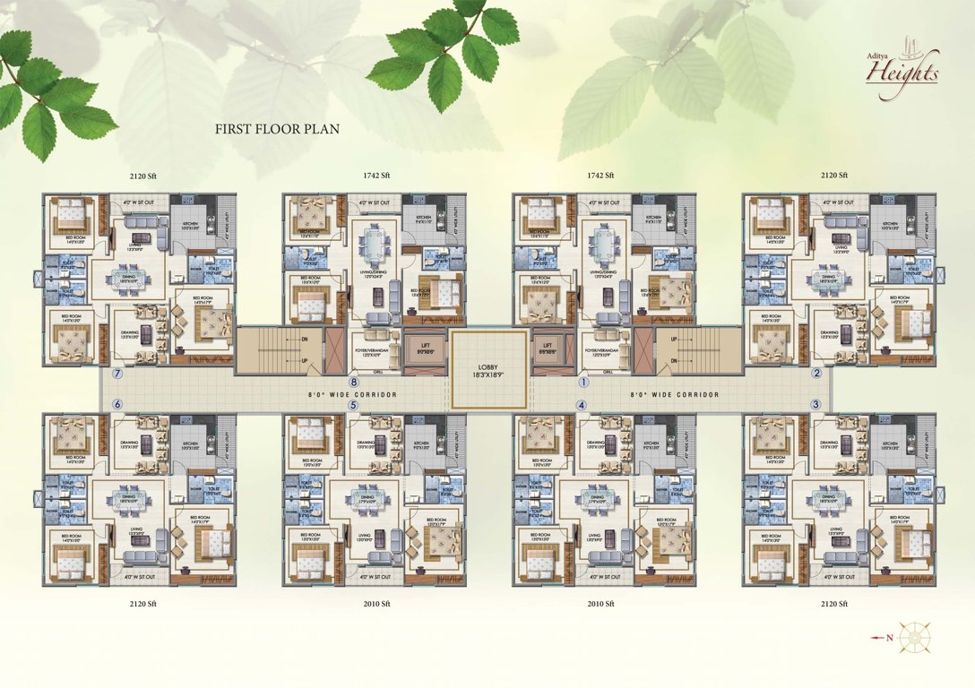  heights Cluster Plan for 1st Floor
