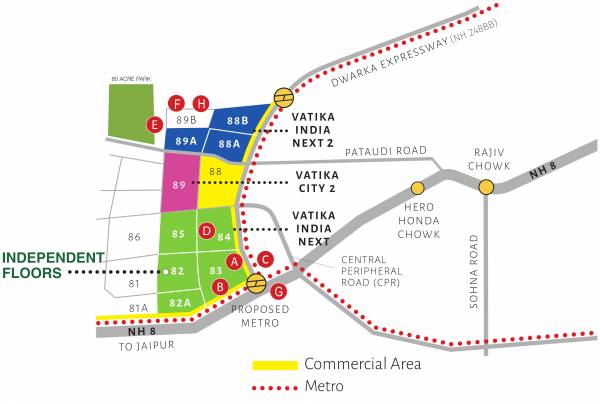  vatika-independent-floors Location Plan