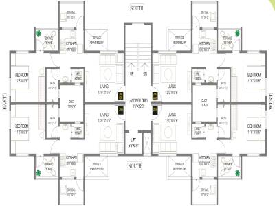  residency Cluster Plan from 2nd And 4th Floor