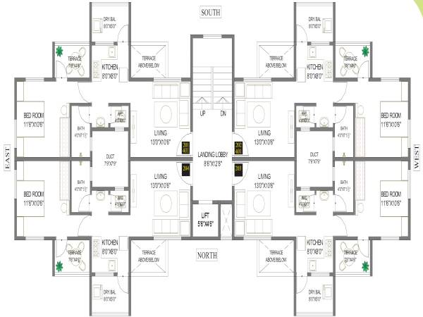  residency Cluster Plan from 2nd And 4th Floor