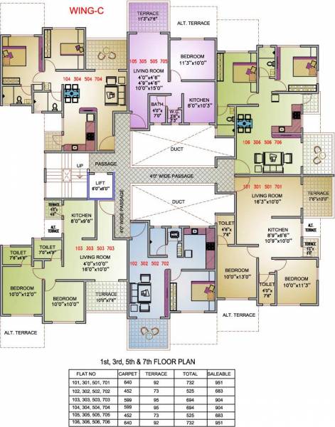 kk-anjelica Wing C Cluster Plan For 1st, 3rd, 5th & 7th Floor