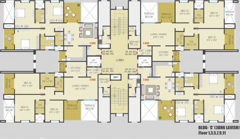 2, 3 BHK Cluster Plan Image - Rainbow Housing Pebbles for sale at ...