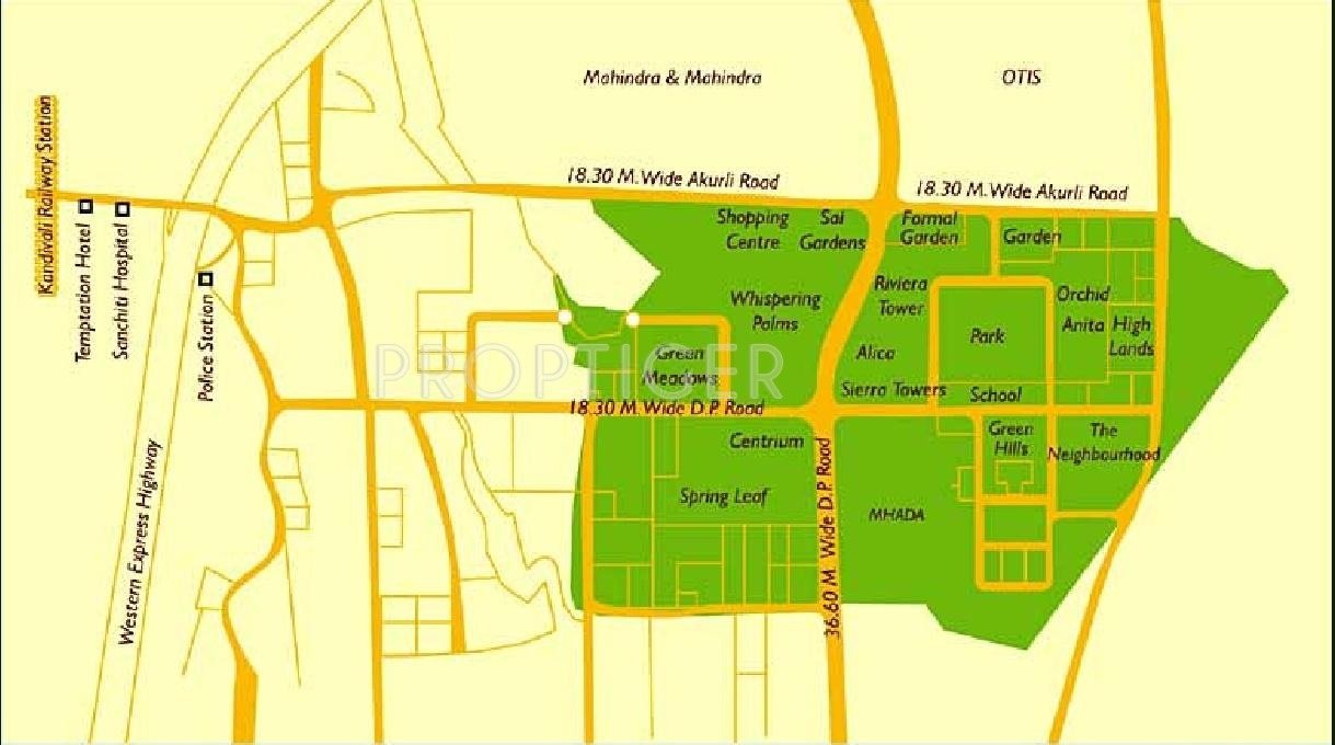 Lokhandwala Constructions Whispering Palms XXclusives Location Plan