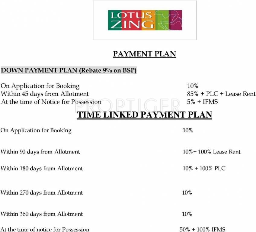 Images for Payment Plan of 3C Lotus Zing Payment Plan
