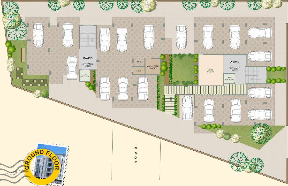  the address Wing A & Wing B Cluster Plan For Ground Floor