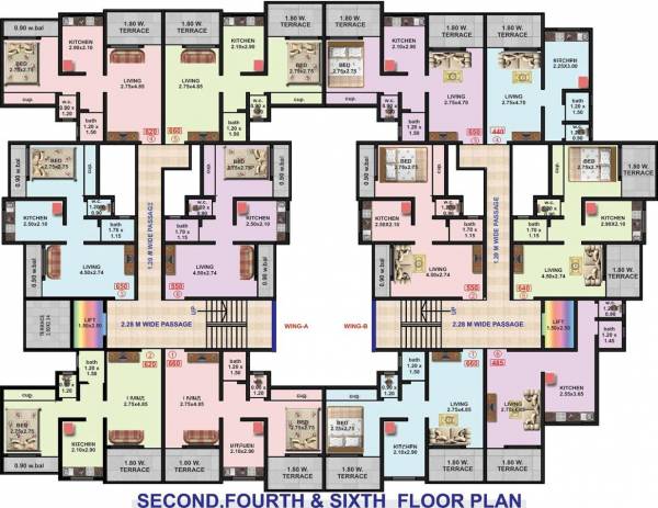  galaxy Wing A & B Cluster Plan For Even Floor