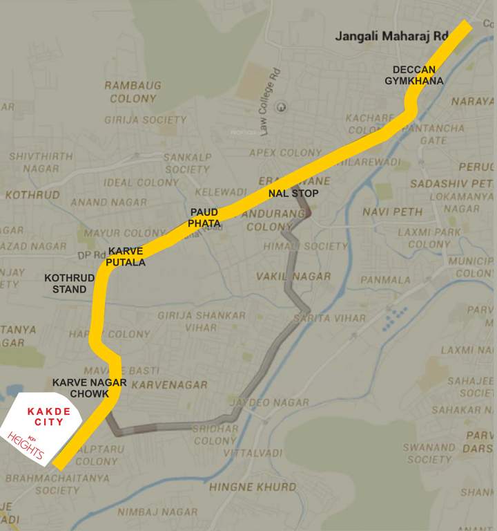  heights to kothrud baug Images for Location Plan of Kolte Patil Heights to Kothrud Baug
