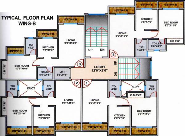  orchid Typical Cluster Plan For Wing B