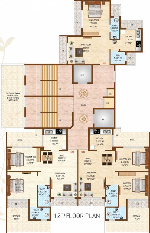 krishna sarang galaxy Krishna Sarang Galaxy Cluster Plan for 12th Floor