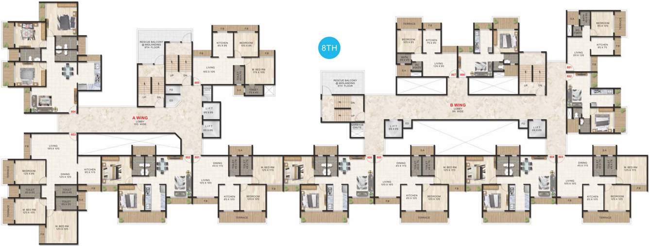  unite Images for Cluster Plan of Priyanka Unite