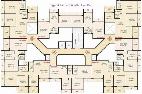  satyam-platinum Satyam Platinum Cluster Plan for 2nd ,4th and 6th Floor