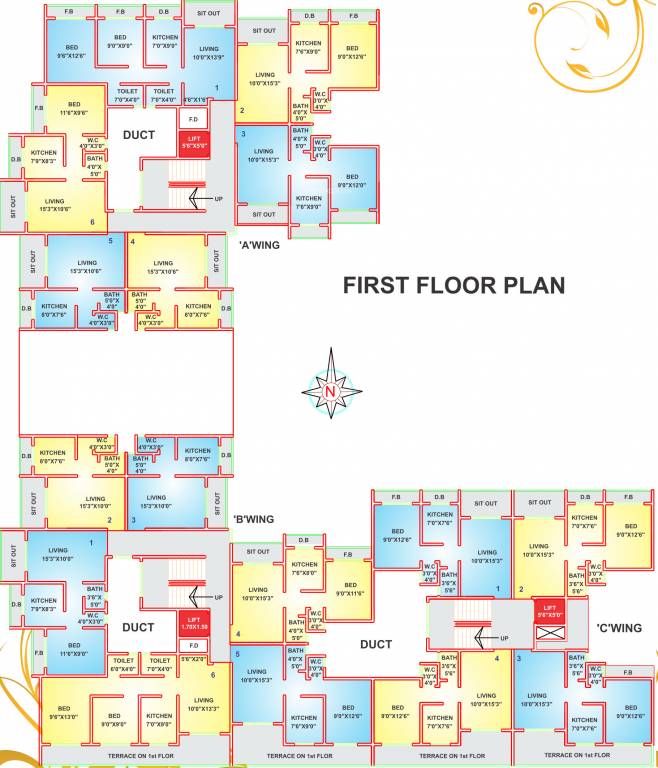  aleen a b c wing A ,B,C Wing Cluster Plan