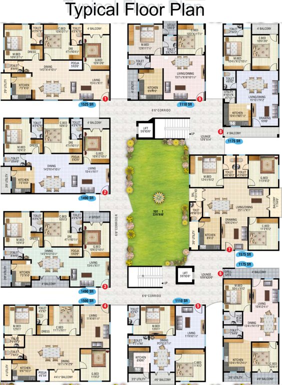  aashirwad heights Aashirwad Heights Cluster Plan from 1st to 5th Floor