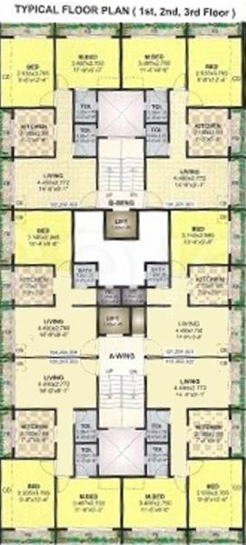 Wing A & B Cluster Plan For 1st, 2nd & 3rd Floor narayan-residency Wing A & B Cluster Plan For 1st, 2nd & 3rd Floor