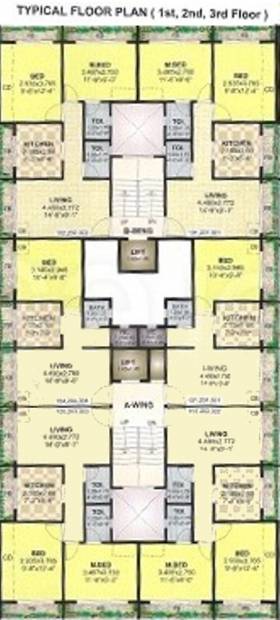  narayan-residency Wing A & B Cluster Plan For 1st, 2nd & 3rd Floor