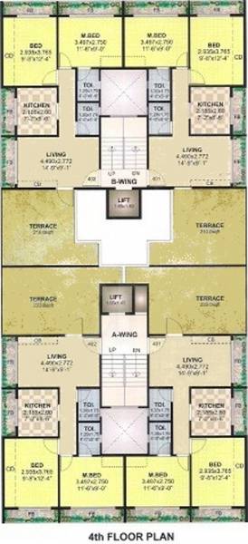 Wing A & B Cluster Plan For 4th Floor narayan-residency Wing A & B Cluster Plan For 4th Floor