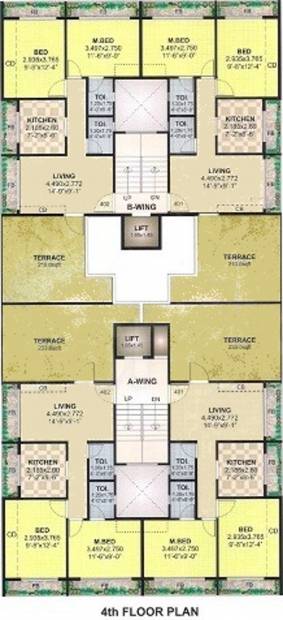  narayan-residency Wing A & B Cluster Plan For 4th Floor