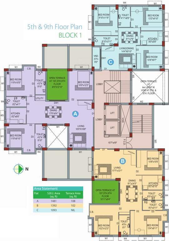  sky terrace Images for Cluster Plan of Eden Sky Terrace