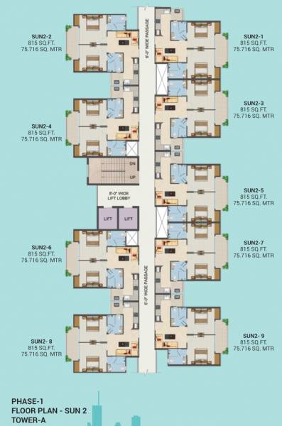  roof Tower A Sun 2 Typical Cluster Plan