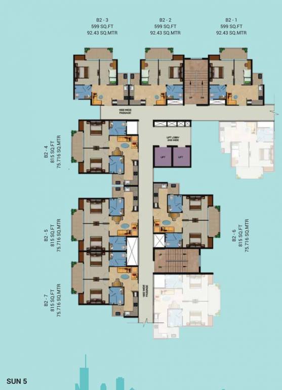  roof Tower B Sun 5 Typical Cluster Plan