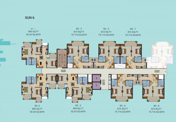  roof Tower B Sun 6 Typical Cluster Plan