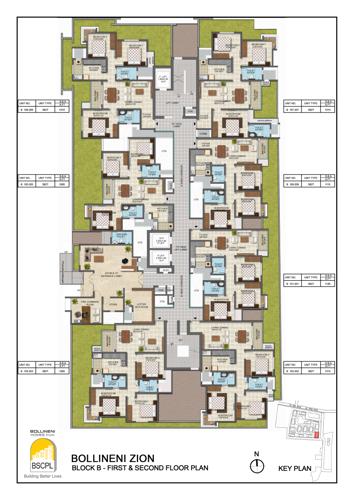  bollineni-zion Block B Cluster Plan from 1st to 2nd Floor
