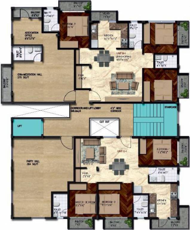  crescent 1130 sqft 2 bhk Apartment Builder Project Other