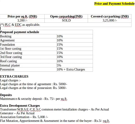 tolly-gardenia Construction Linked Payment (CLP) Payment Plan