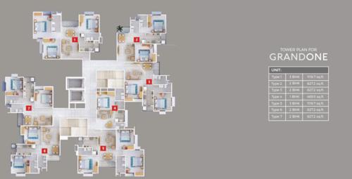  grand-city-grand-one Block A Wing 1 Cluster Plan