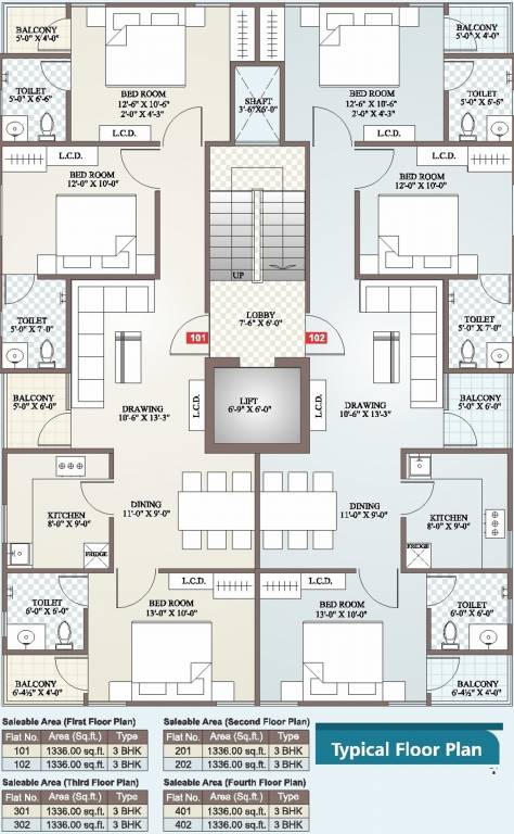  belle vue Belle Vue Typical Cluster Plan from 1st to 4th Floor
