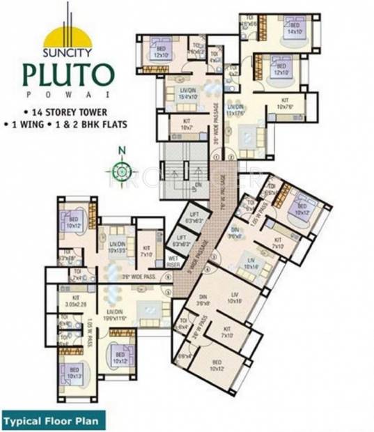  suncity-pluto Single Tower Cluster Plan