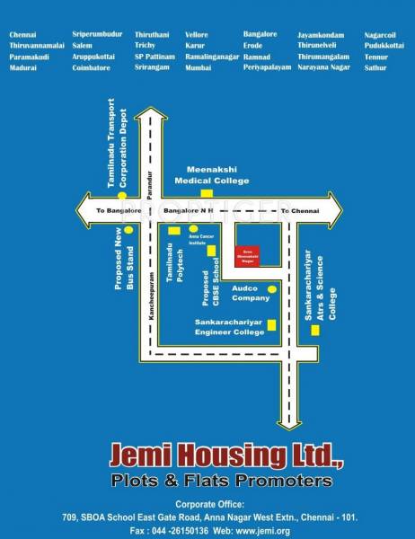 Jemi Housing Ltd Sree Meenakshi Nagar Plot Location Plan