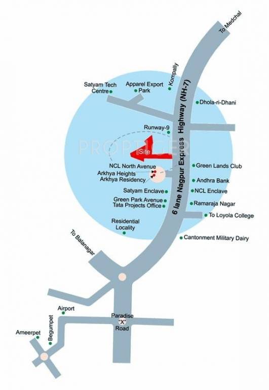 Sree Vensai Shreya Tower Location Plan