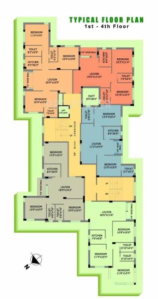  flora Single Block Cluster Plan