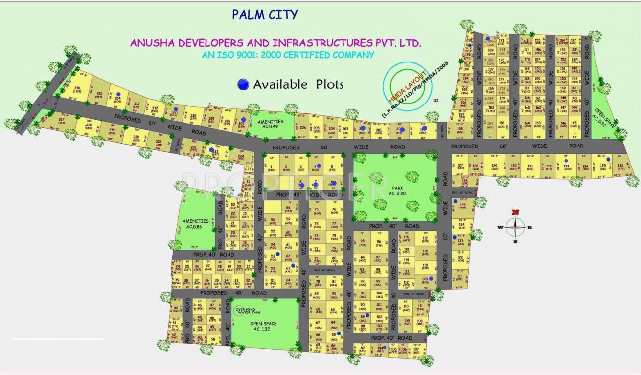 Anusha Homes Palm City Layout Plan