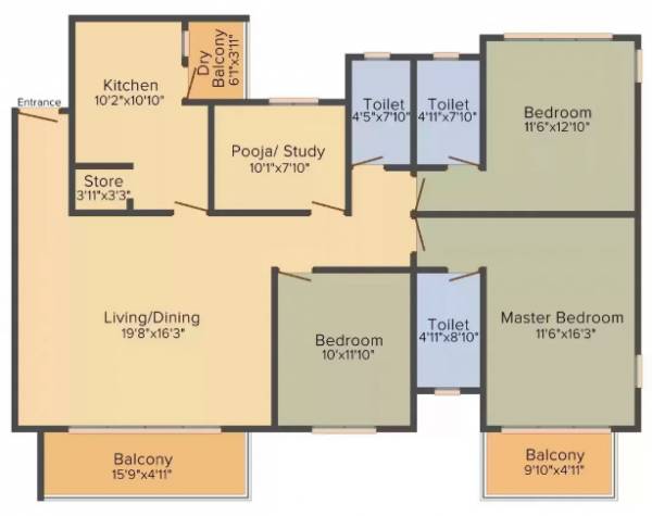floorPlan of Godrej Pinecrest Apartments