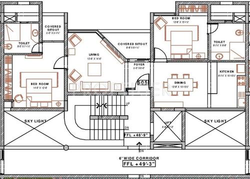 Jayabheri Whistling Court (2BHK+2T (1,501 sq ft) 1501 sq ft)