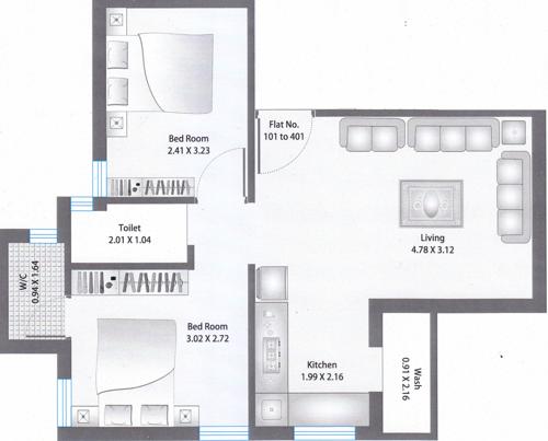 floorPlan of Vishnubhai Tribhovanbhai Pala Uday Apartment