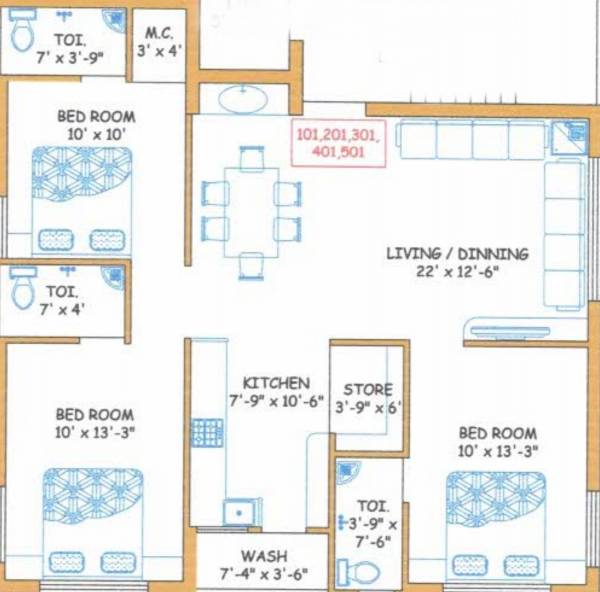 floorPlan of Kalash Apartment