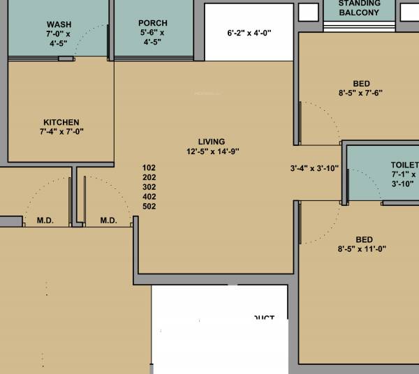 floorPlan of Samir Indukumar Upadhayay Shree Harikrushna Apartment 2