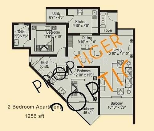 MAK Jr Mak Woods (2BHK+2T (1,256 sq ft) 1256 sq ft)