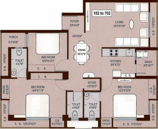 floorPlan of Akshar Vraj Height