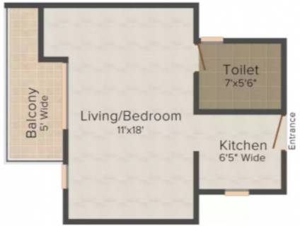 500 Sq Ft 1 Bhk Floor Plan Image Supertech Safari Studios
