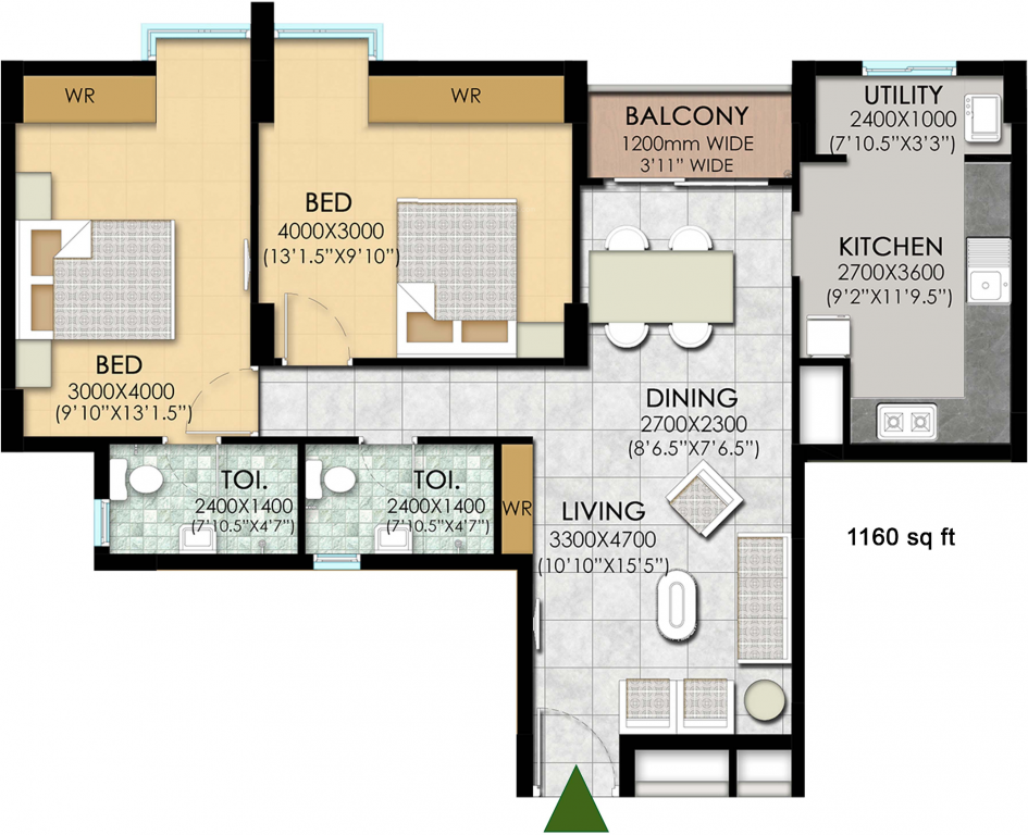 Ruby Royal Tower (2BHK+2T (1,160 sq ft) 1160 sq ft) Ruby Royal Tower (2BHK+2T (1,160 sq ft) 1160 sq ft)