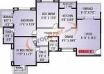 GK Associates Dwarka Sai Paradise Floor Plan (3BHK+3T)